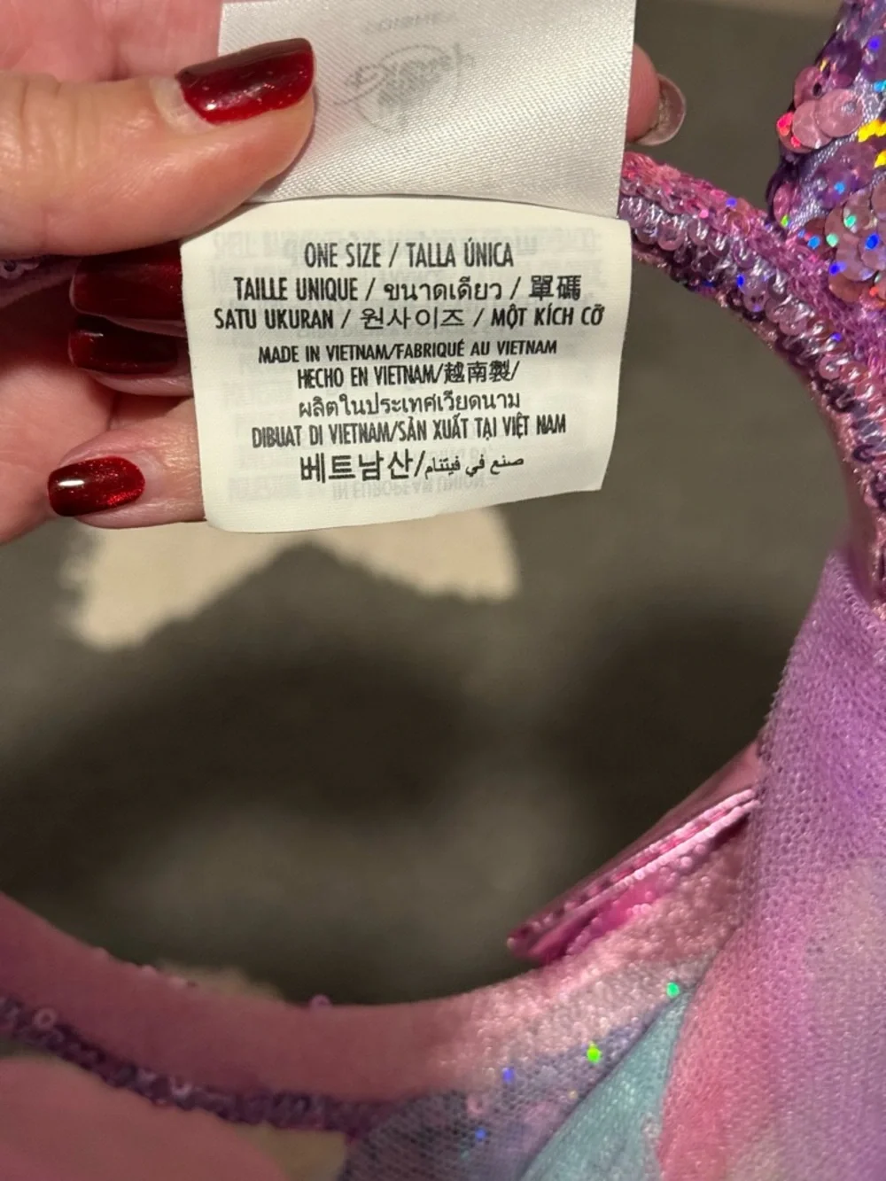 Disney Parks Unicorn Minnie Ears Rainbow Veil Sequin Headband Purple - Picture 6 of 6